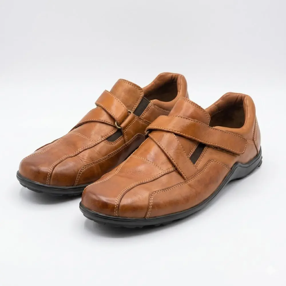 Cole Haan Mens 9 Old Money Quiet Luxury Preppy Leather Vibram Strap Work Loafers